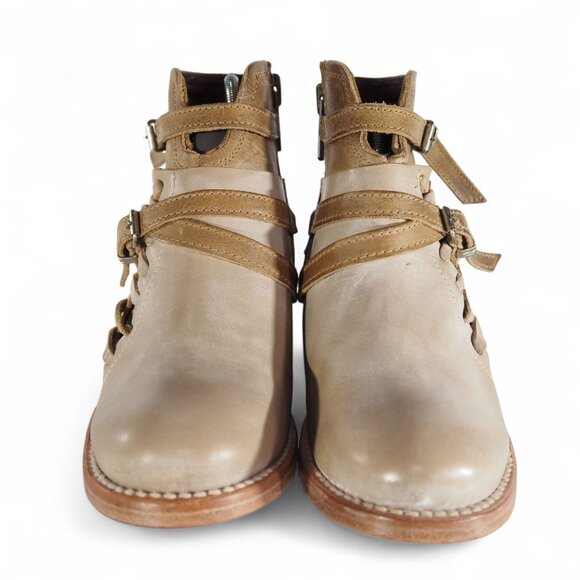 Freebird by Steven Belfast Leather Ankle Boots Women's 6 Cream - Picture 3 of 11